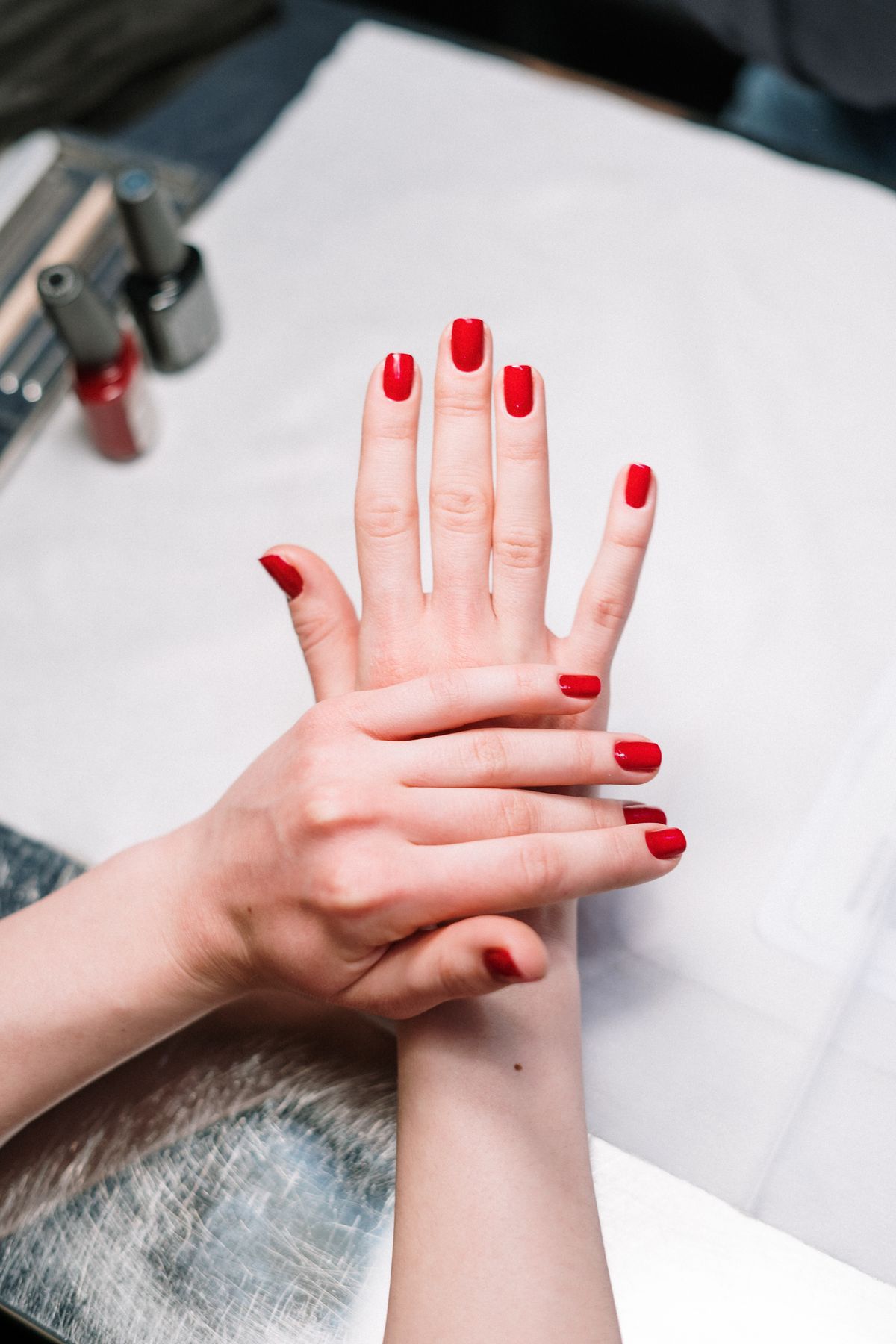 Hand-painted nail art design at Favis Nail Salon